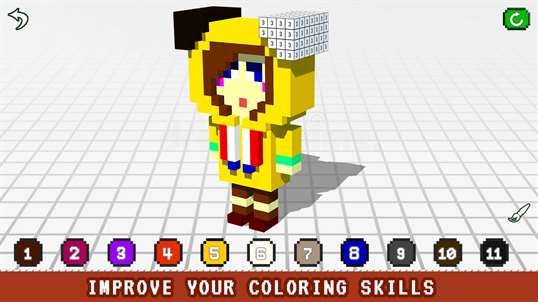 Anime 3D Color by Number - Voxel Coloring Book screenshot 1