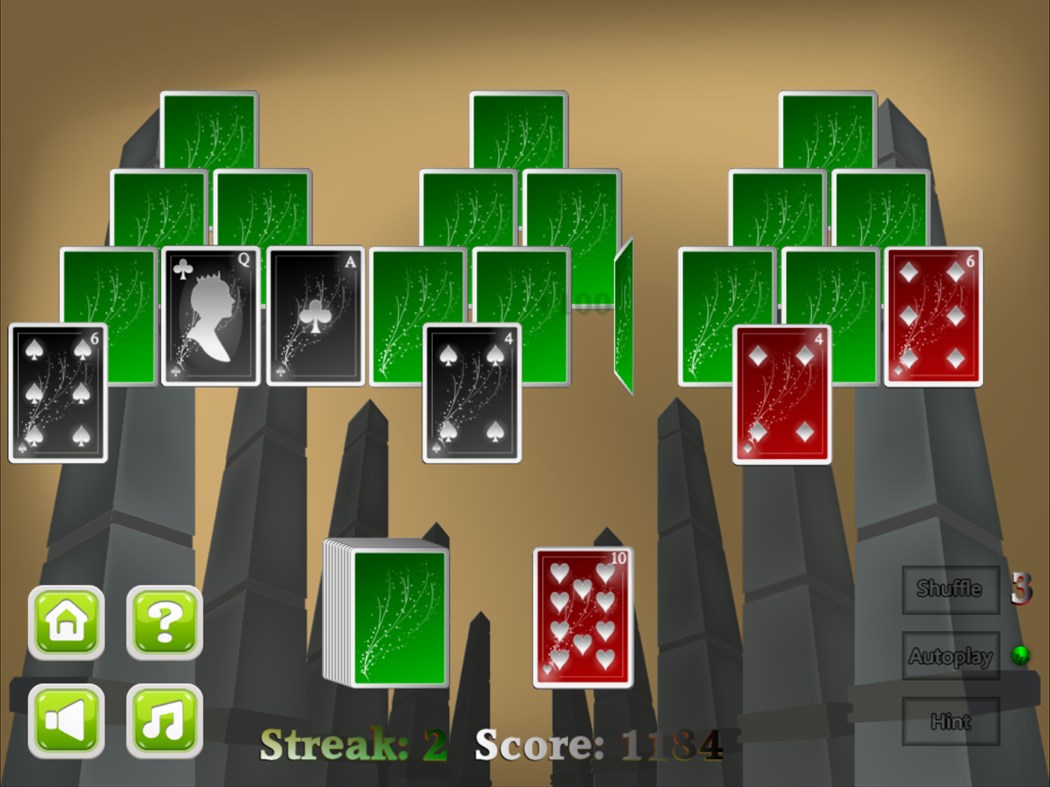 #6. TriPeaks Solitaire card game (Windows) By: Delightly Creative
