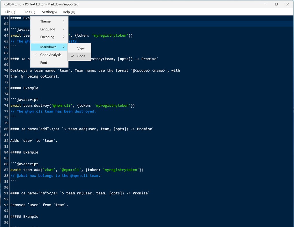 #2. KS Text Editor - Markdown Supported (Windows) Ved: KS.STUDIO