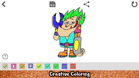 Halloween Glitter Color by Number: Adult Coloring Book screenshot 2