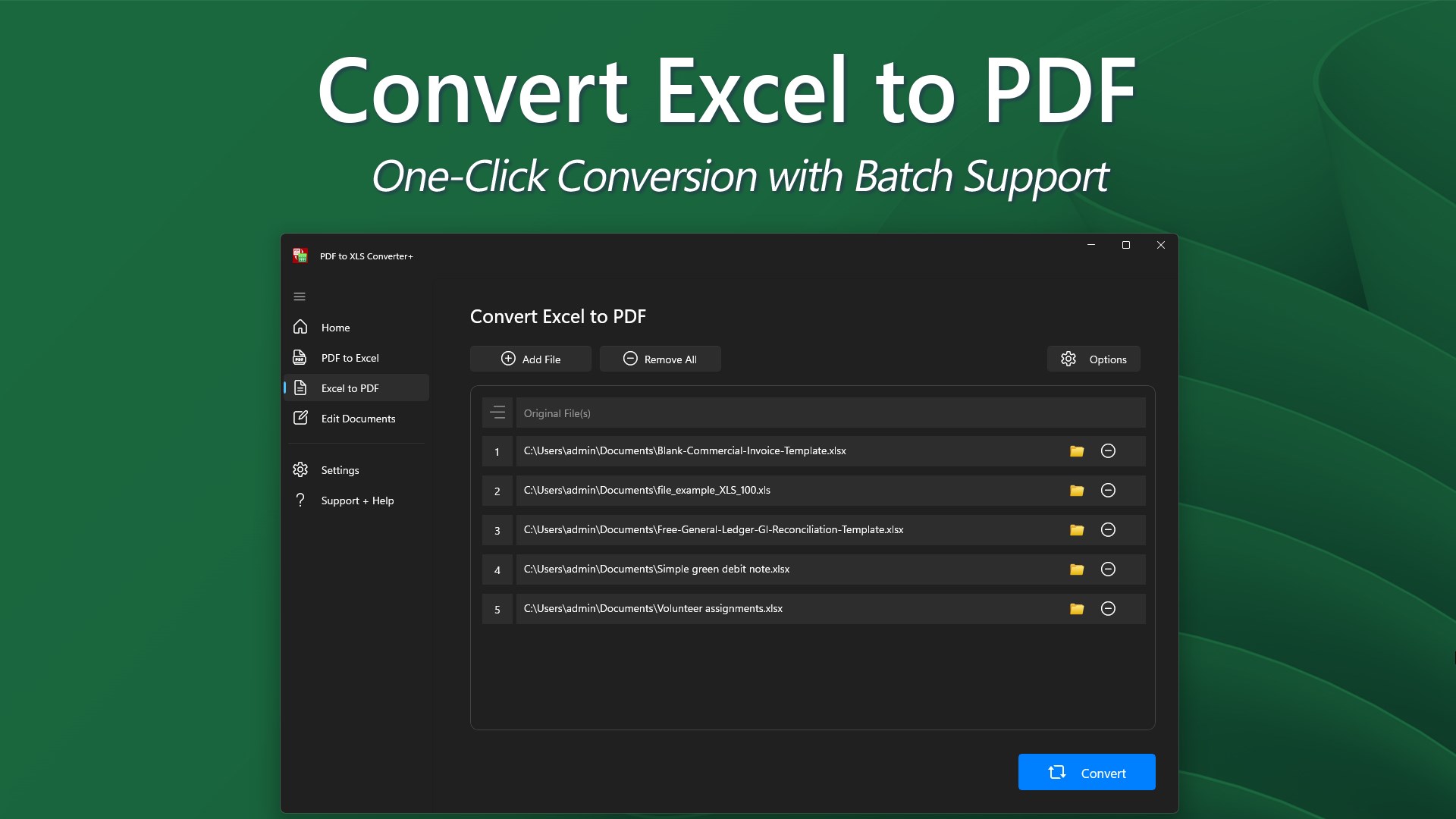 PDF to XLS Converter+ screenshot