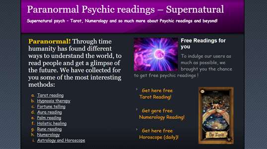 Psychic Reader Paranormal screenshot 1