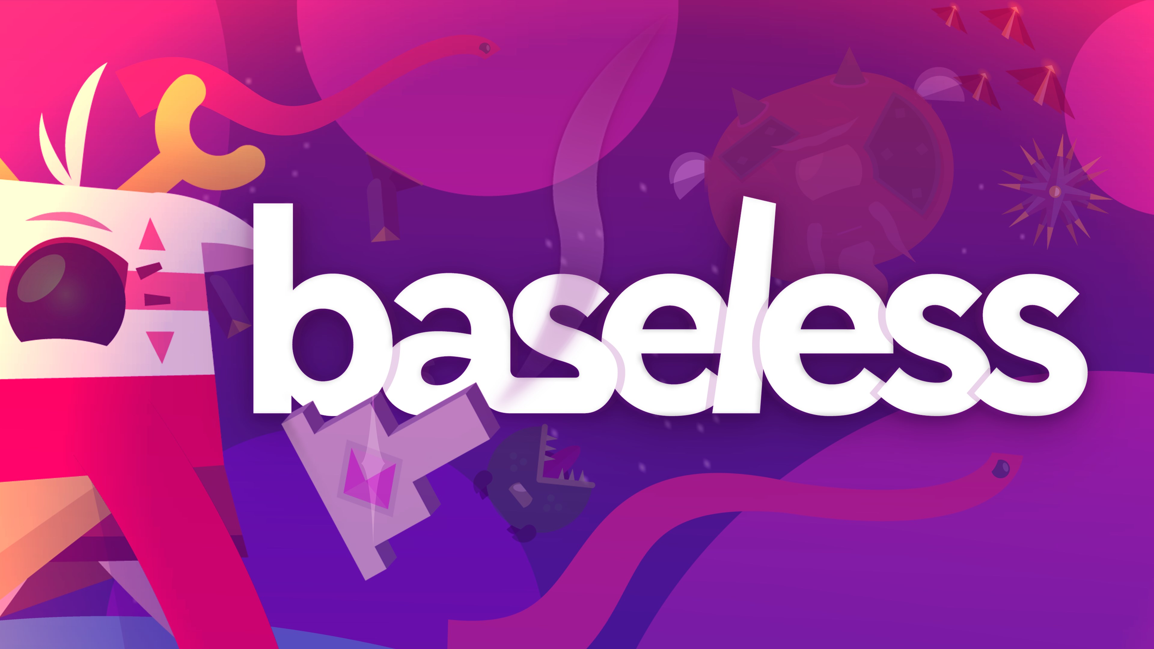 Baseless 遊戲主視覺圖，展示了色彩繽紛的星際戰鬥場景