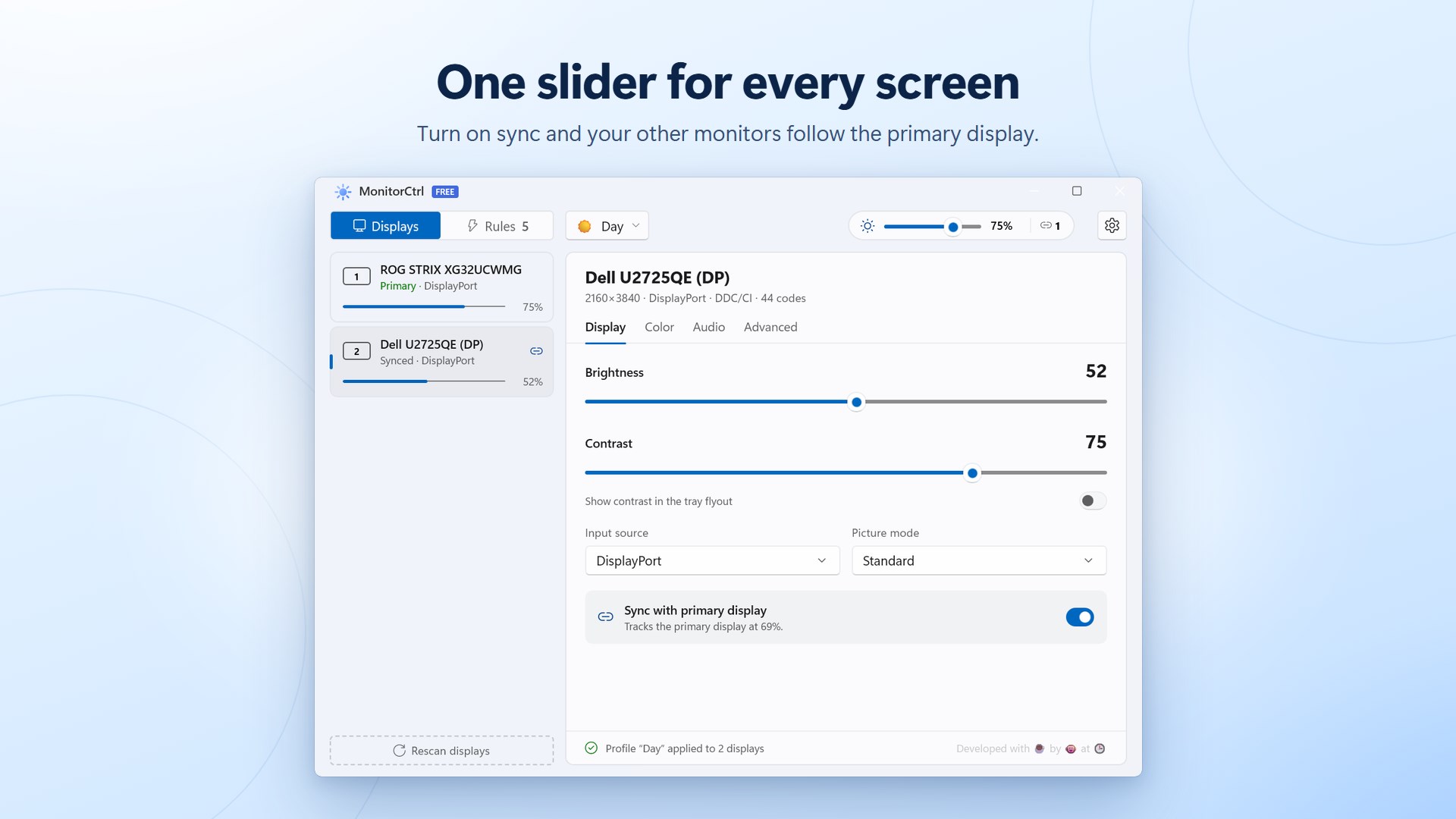 Monitor.Ctrl - Monitor Brightness Control screenshot