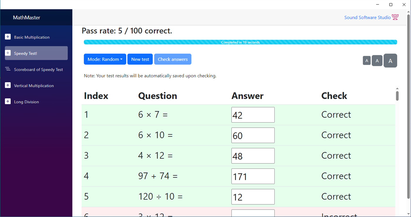 #3. MathMaster: Test Your Skills (Windows) 由: Sound Software Studio