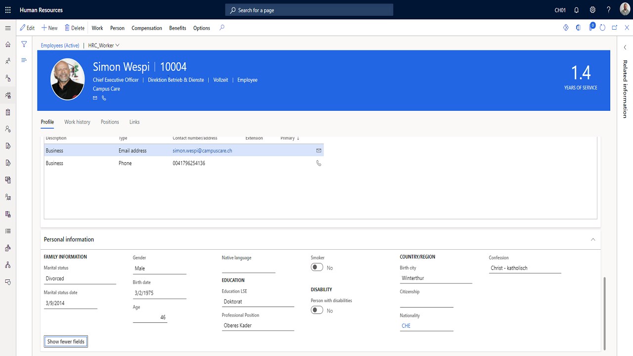 Snapshot 1 of Dynamics 365 HR Best Practice Solution