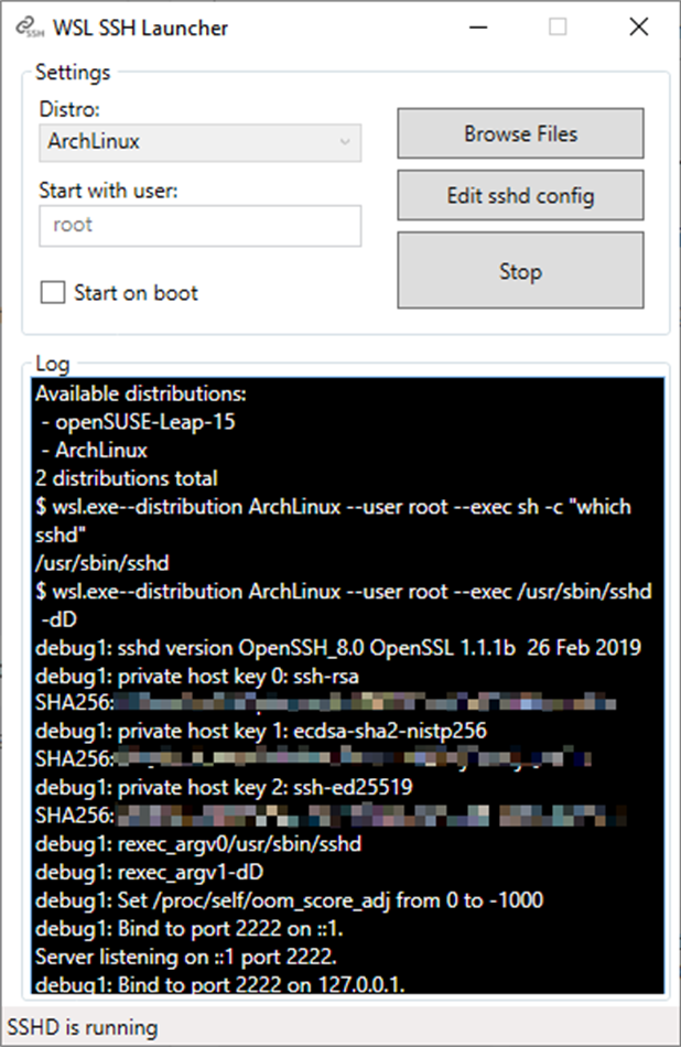 WSL SSH Launcher (Windows) Ved: V2BV