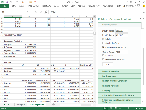 xlminer analysis toolpak.