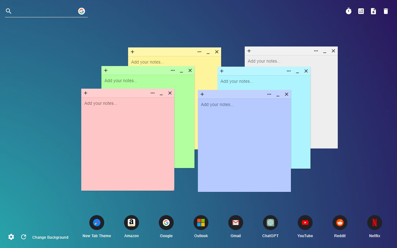 Sticky Notes New Tab
