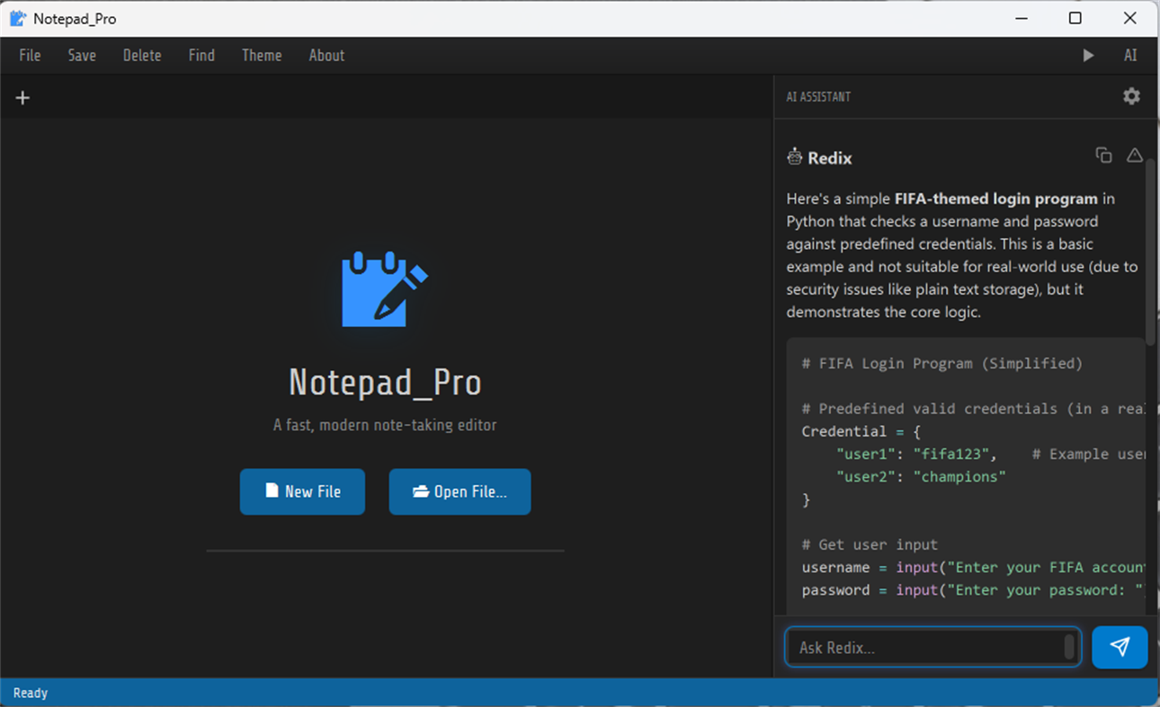 #1. notepad_pro (Windows) Ved: Redix System