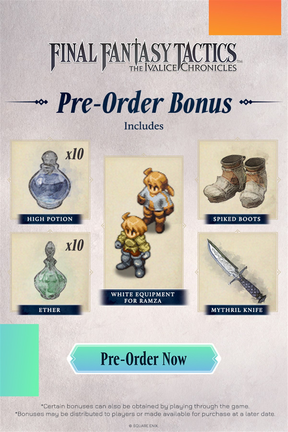 FINAL FANTASY TACTICS - The Ivalice Chronicles: Pre-order Bonuses