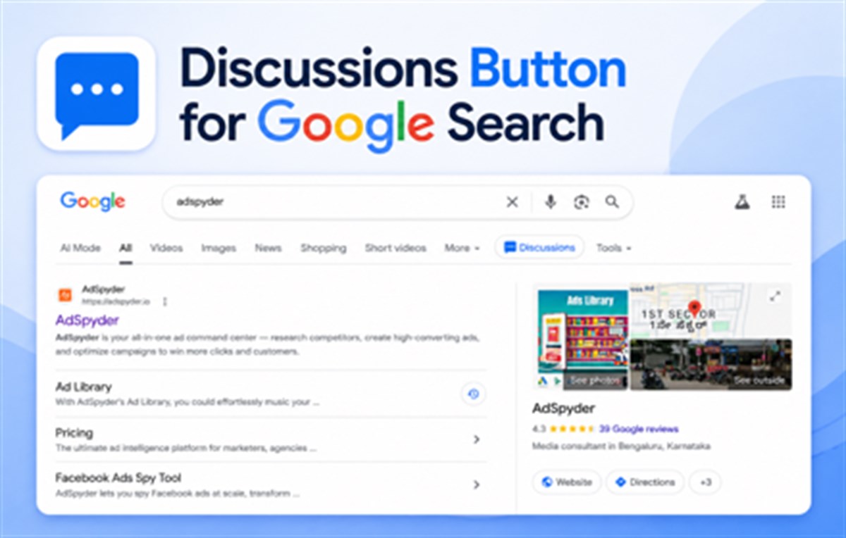 Discussions Button for Google Search