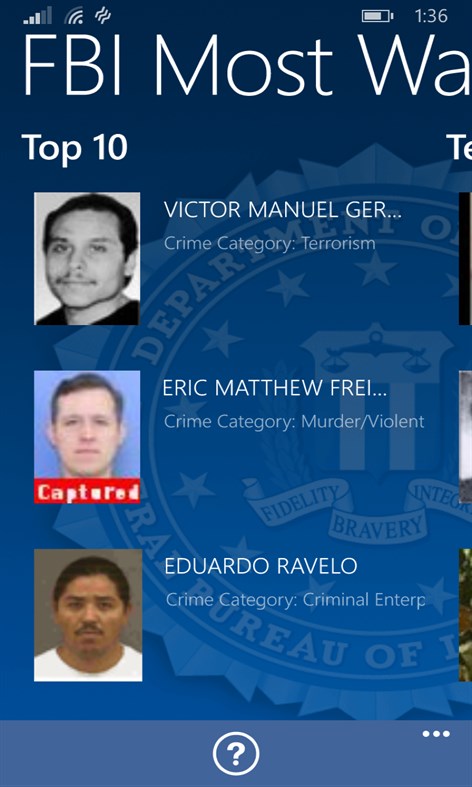 #1. FBI Most Wanted (Windows) By: ‪NICUSA LLC‬