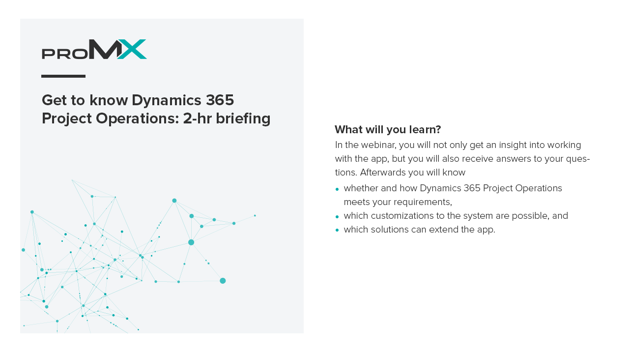 Snapshot 2 of Dynamics 365 Project Operations: 2 hours briefing