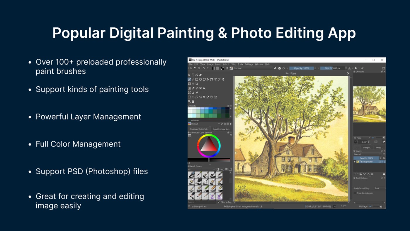 #1. PhotoMind - FREE Photo Editor & Photo Paint (Windows) Podle: Media Tools Studio