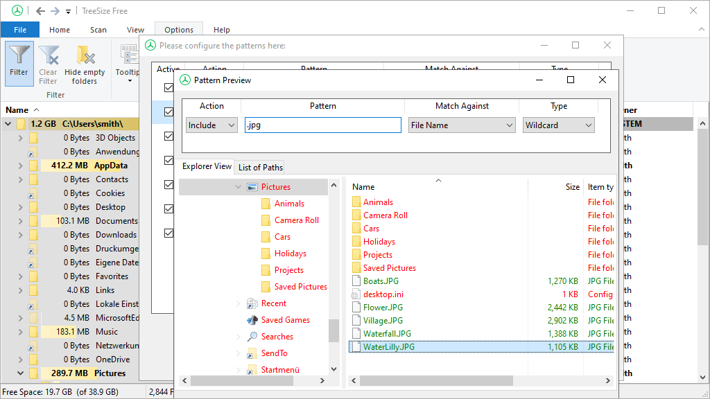 Preview filter impact