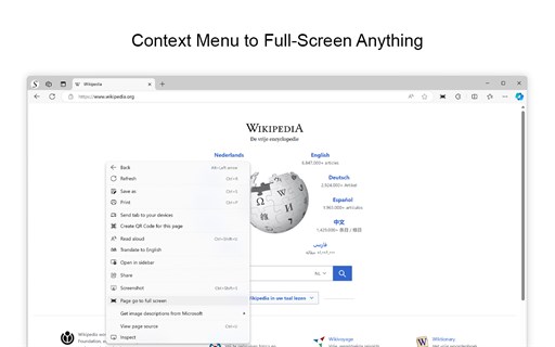 Full Screen for Edge - One-Click Fullscreen