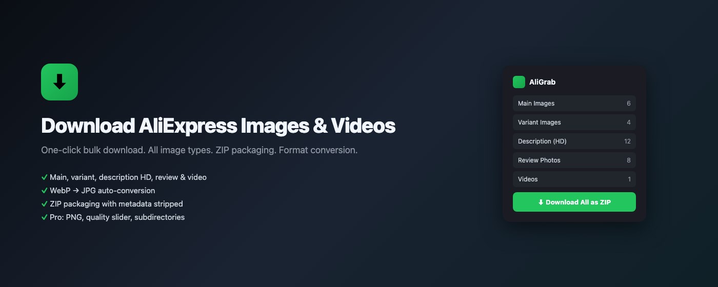 AliGrab - Download AliExpress Images & Videos
