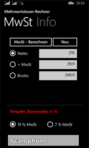 Mehrwehrtsteuer-Rechner screenshot 2