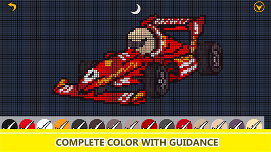 Super Cars Color By Number Pixel Art, Vehicles Coloring