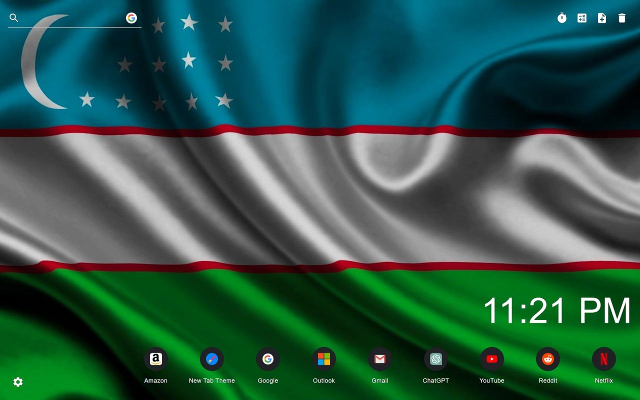 Uzbekistan Flag Wallpaper New Tab
