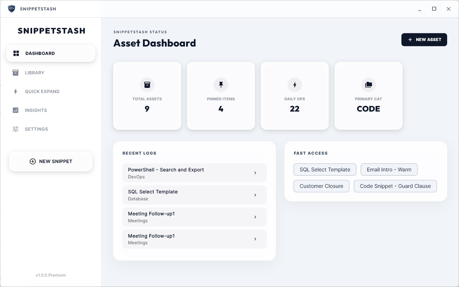 SnippetStash snippet library