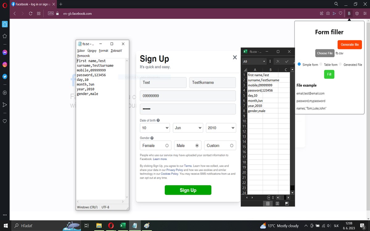 CSV Form Filler - AutoFill Forms