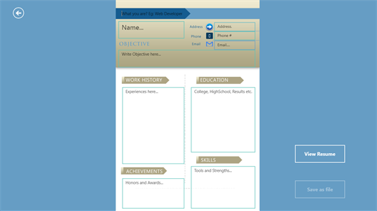 how to make a resume on windows 10