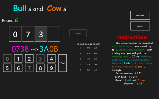 Bulls & Cows screenshot 3