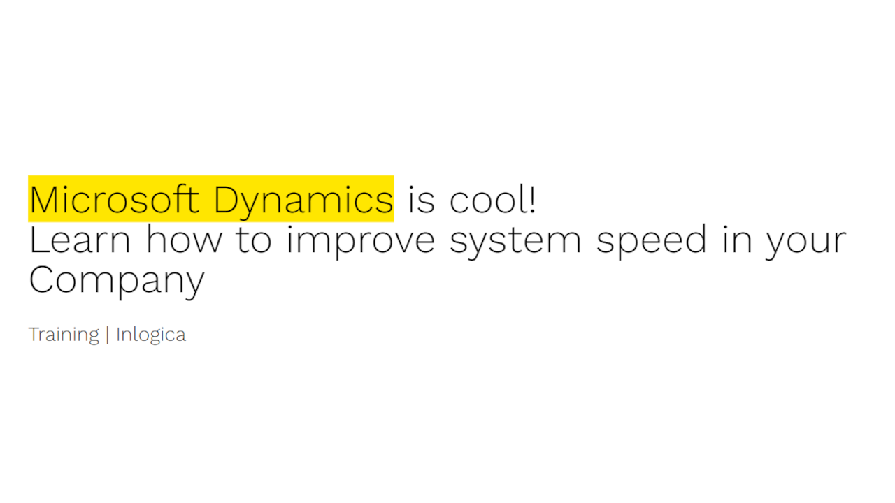 Snapshot 1 of Improve system speed in your company - Training