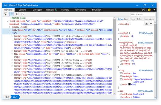Microsoft Edge DevTools Preview screenshot 2
