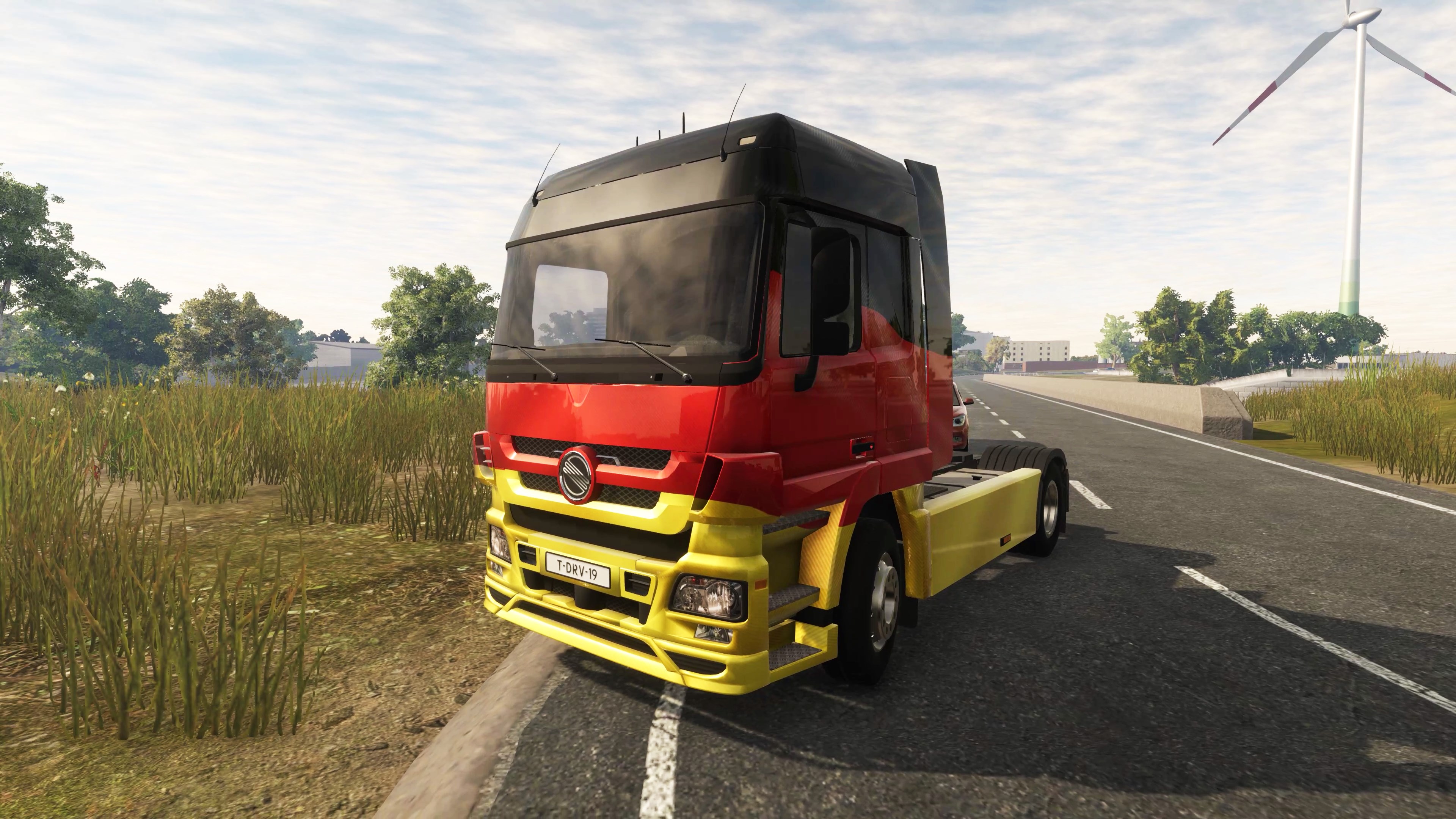 Truck Driving in Germany. Truck Driver of mobile Steam Unit.