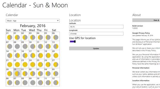 Calendar - Sun & Moon screenshot 4