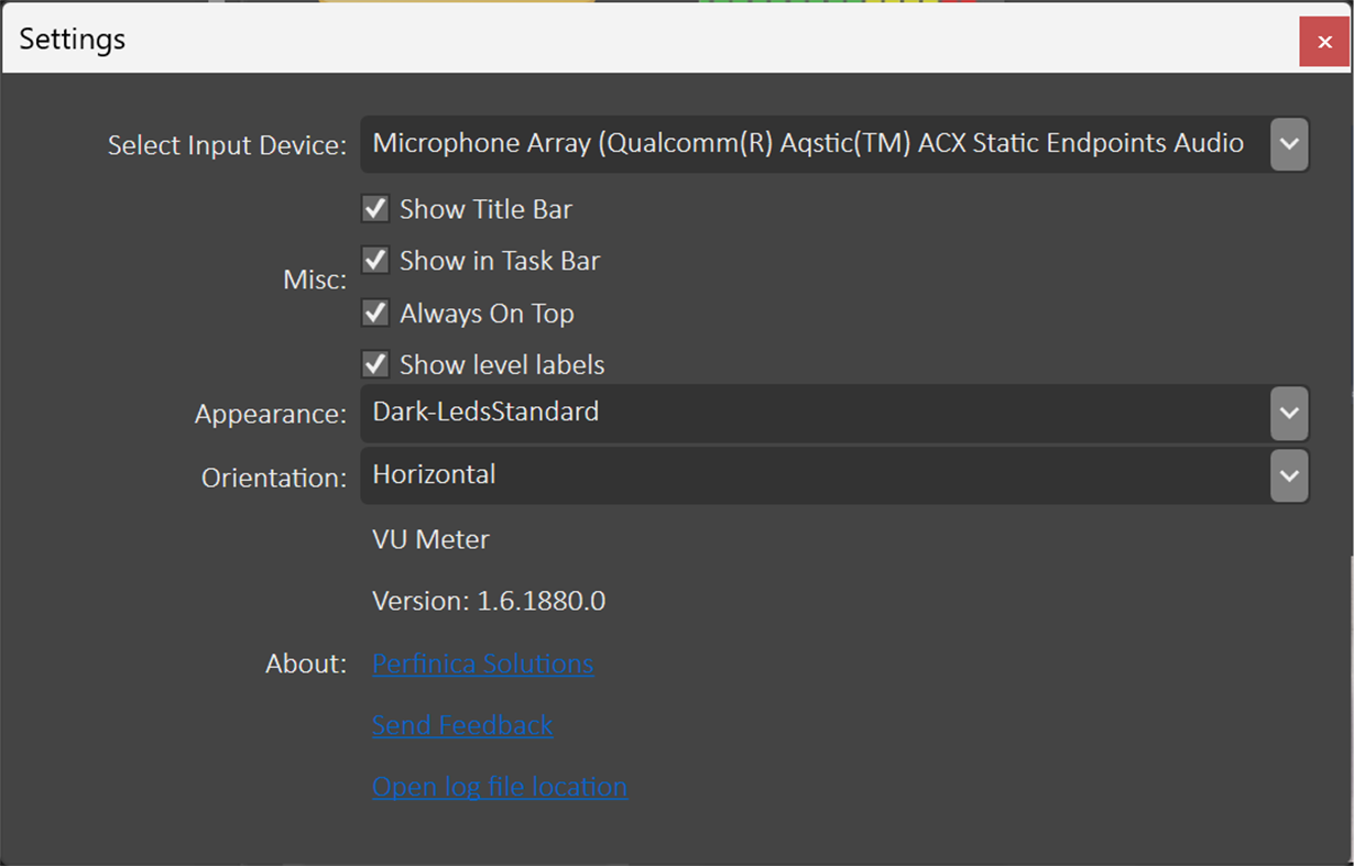 #5. VU Meter (Windows) Podle: Perfinica Solutions
