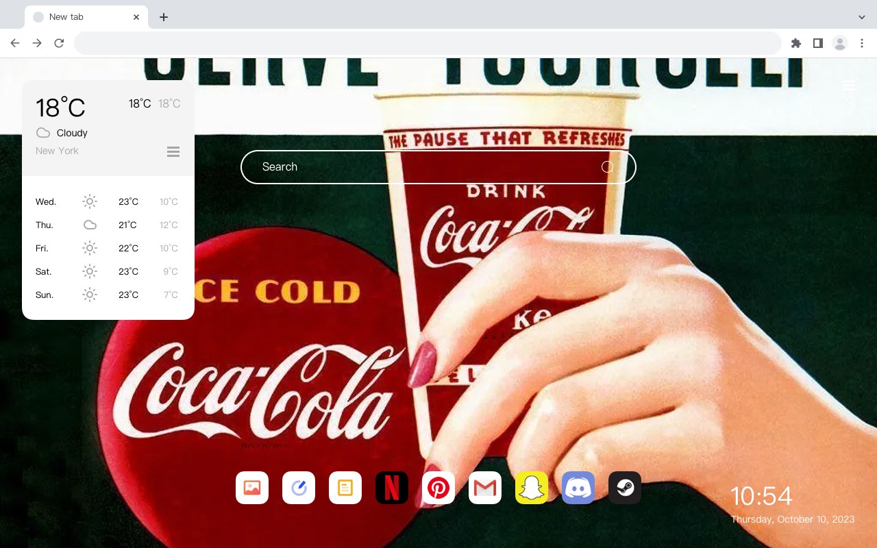 Coca-Cola Themed HD Wallpaper Tab