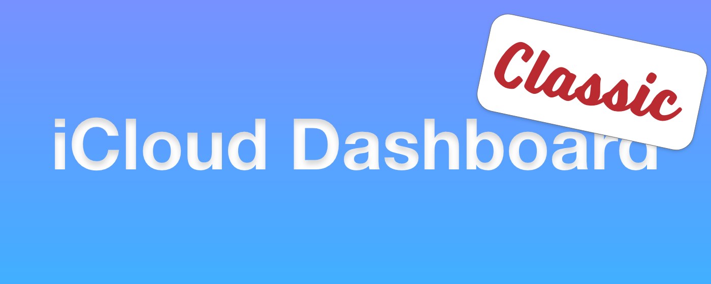 iCloud Dashboard Classic marquee promo image
