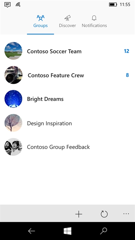 Outlook Groups Screenshot