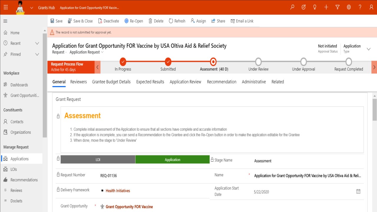 Snapshot 3 of Avanade Grant Making Solution FY24