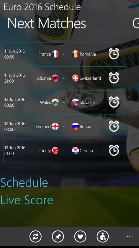 Euro 2016 Schedule & Result Screenshots 1