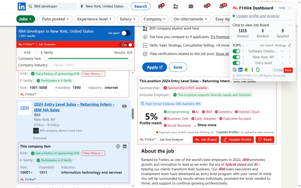 F1 Hire - Job Analyzer, H1B Checker, more