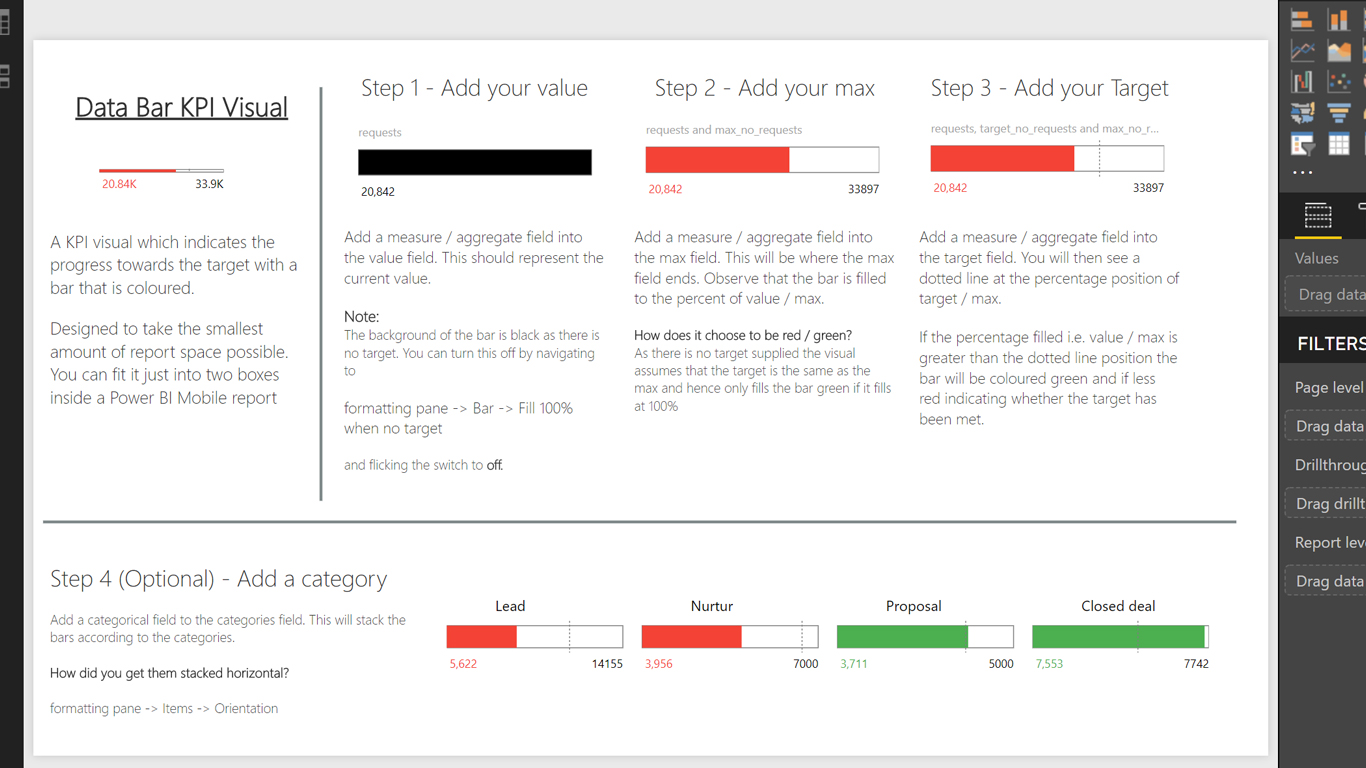Snapshot 1 of Slim data bar KPI Visual