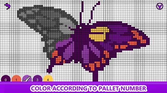 Butterfly Color by Number: Pixel Art, Sandbox Coloring screenshot 1