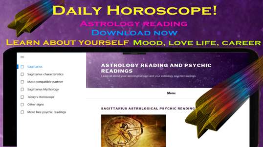 Sagittarius daily horoscope - Astrology psychic reading screenshot 1