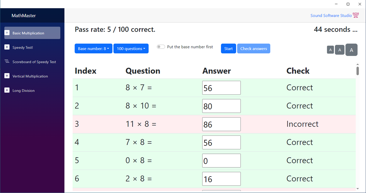 #2. MathMaster: Test Your Skills (Windows) 由: Sound Software Studio