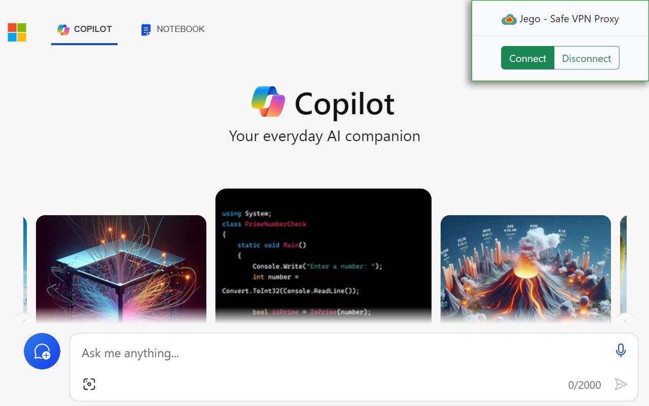 Jego - Free VPN for Copilot, ChatGPT & Claude.