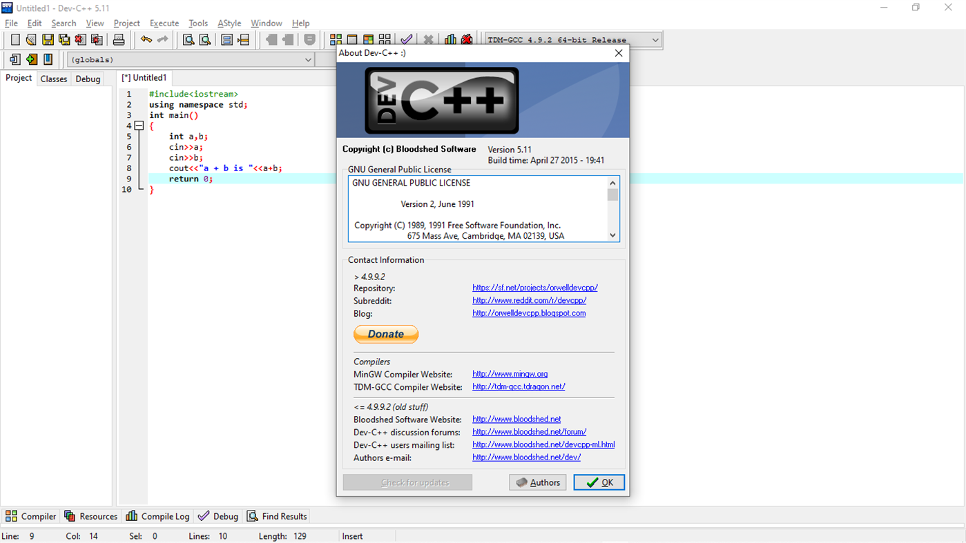 Dev c version 5. Dev cpp.