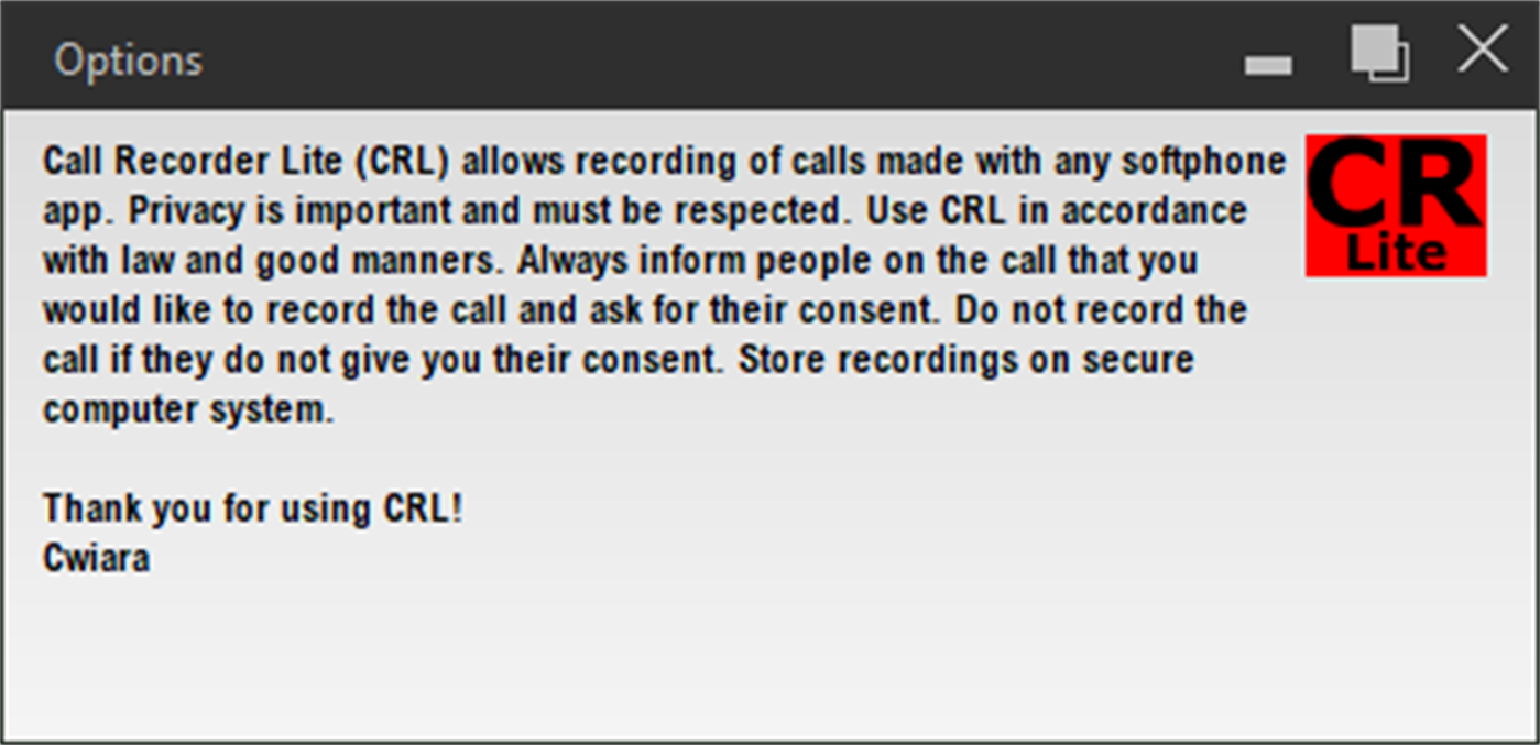 #3. Call Recorder Lite (Windows) 由: Cwiara