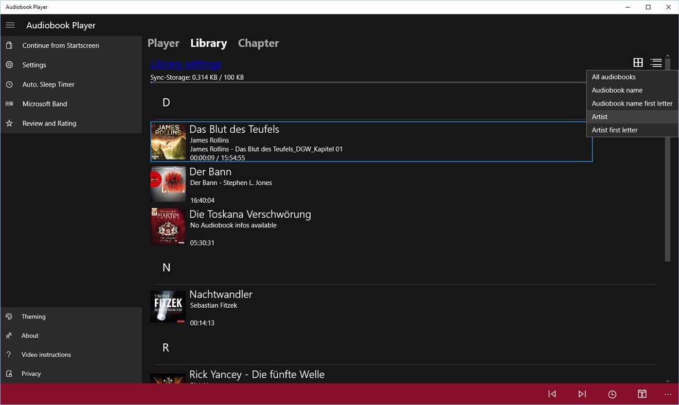 #7. Audiobook Player (Windows) Με: Chris Spettmann Software
