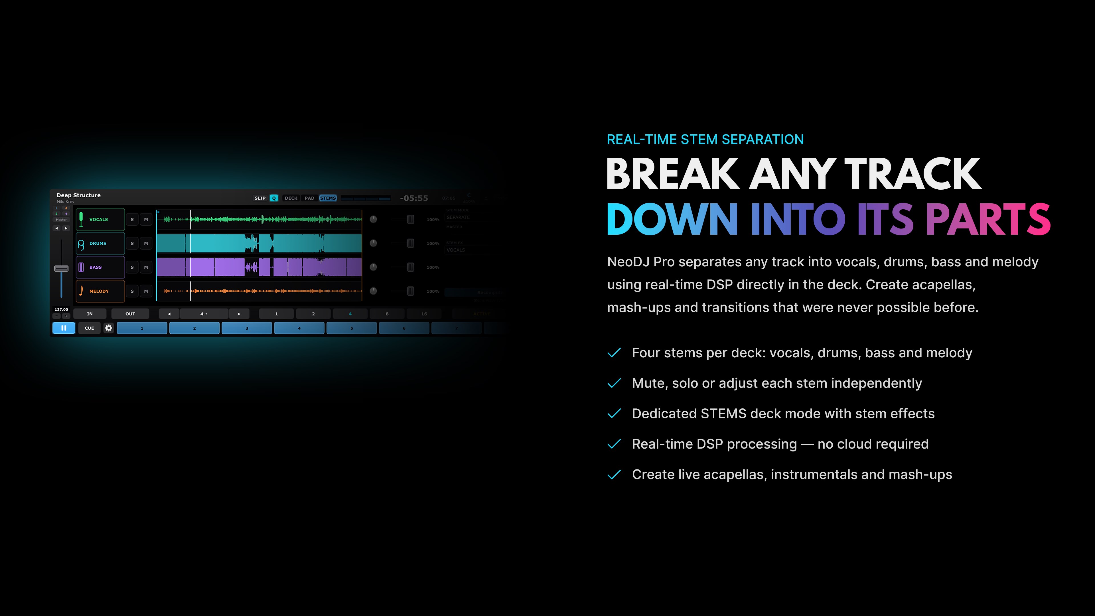 NeoDJ Pro - DJ Mix, VFX-Studio, Set-Builder screenshot