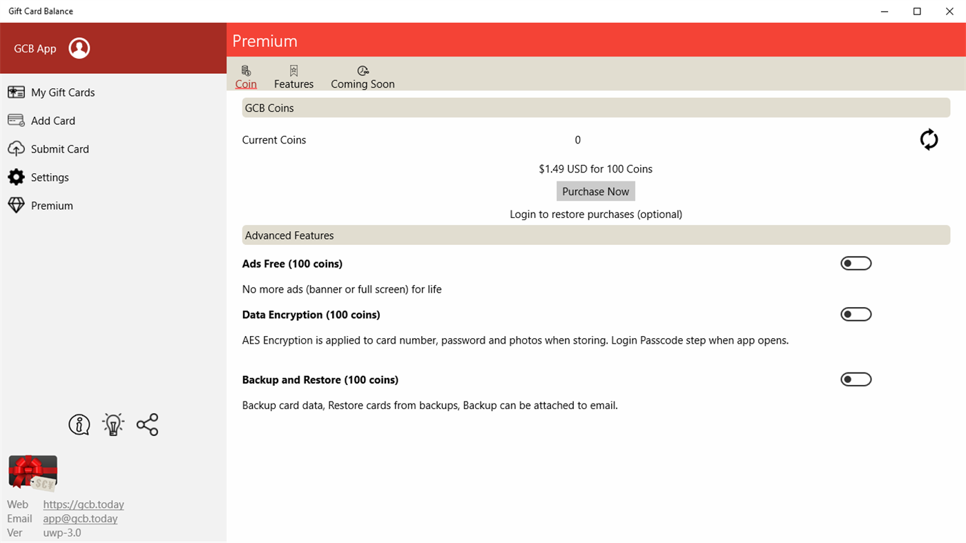 #8. Gift Card Balance+ (Windows) By: Aifen App
